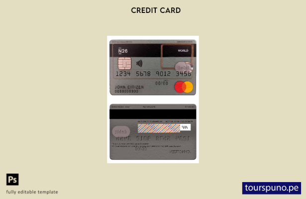 lista para imprimir la plantilla mastercard de débito del banco N de Alemania